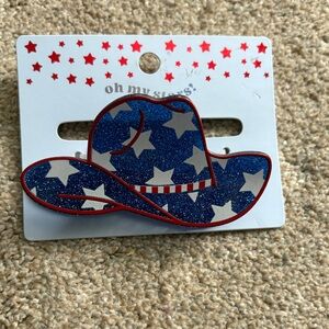 Target Glittery Blue Star Hat Hair Clip